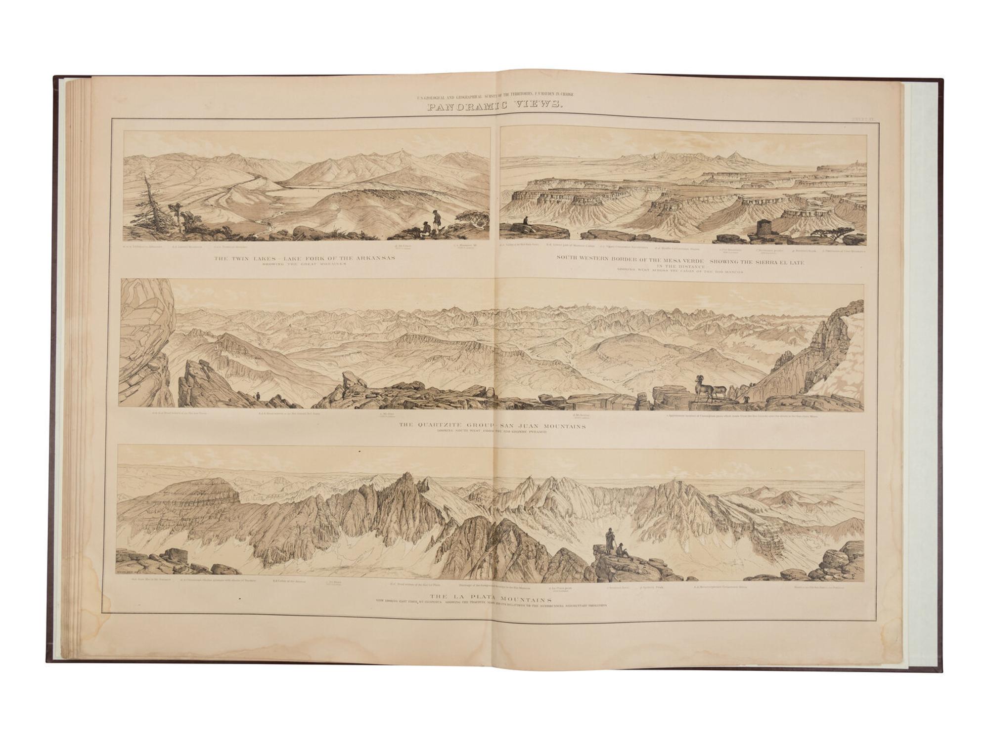 Hayden, Ferdinand Vandeveer (1829-1887). Geological and Geographical Atlas of Colorado and Portions of Adjacent Territory. Washington D.C. and New York: Department of the Interior United States Geographical Survey; Julius Bien & Co., 1881.