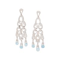DIAMOND AND AQUAMARINE EARRINGS