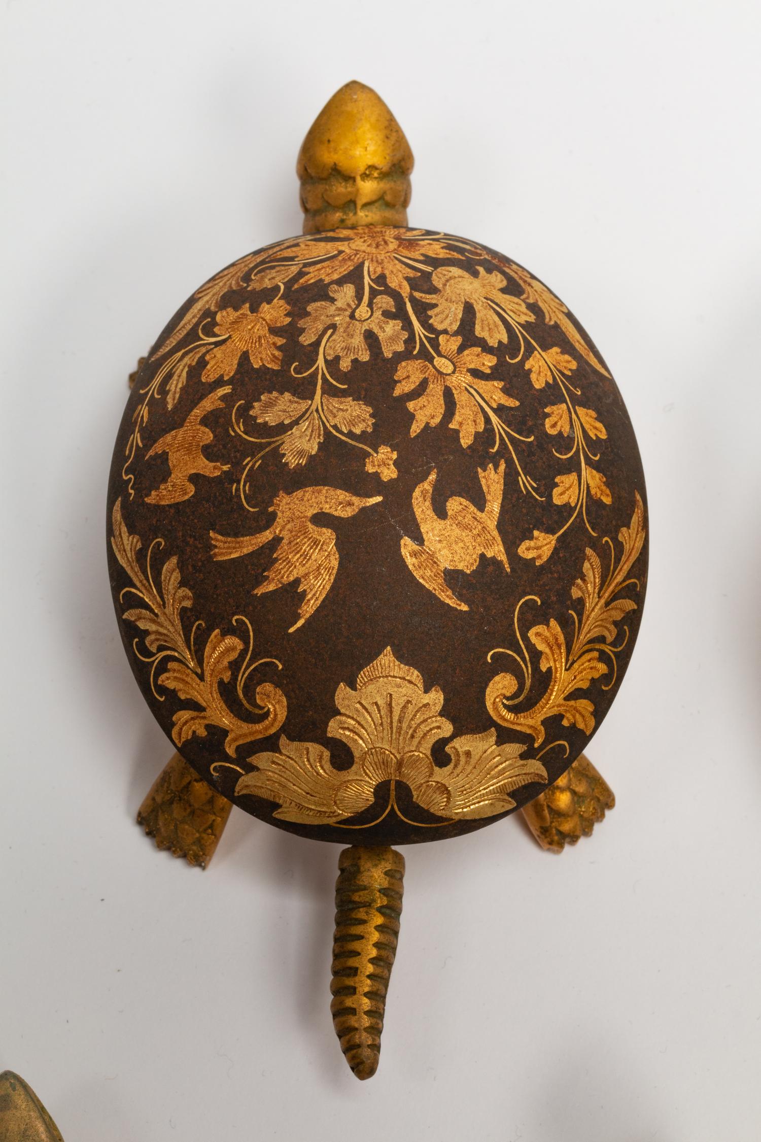 Eighteen Gilt Bronze Turtle Bell Pulls