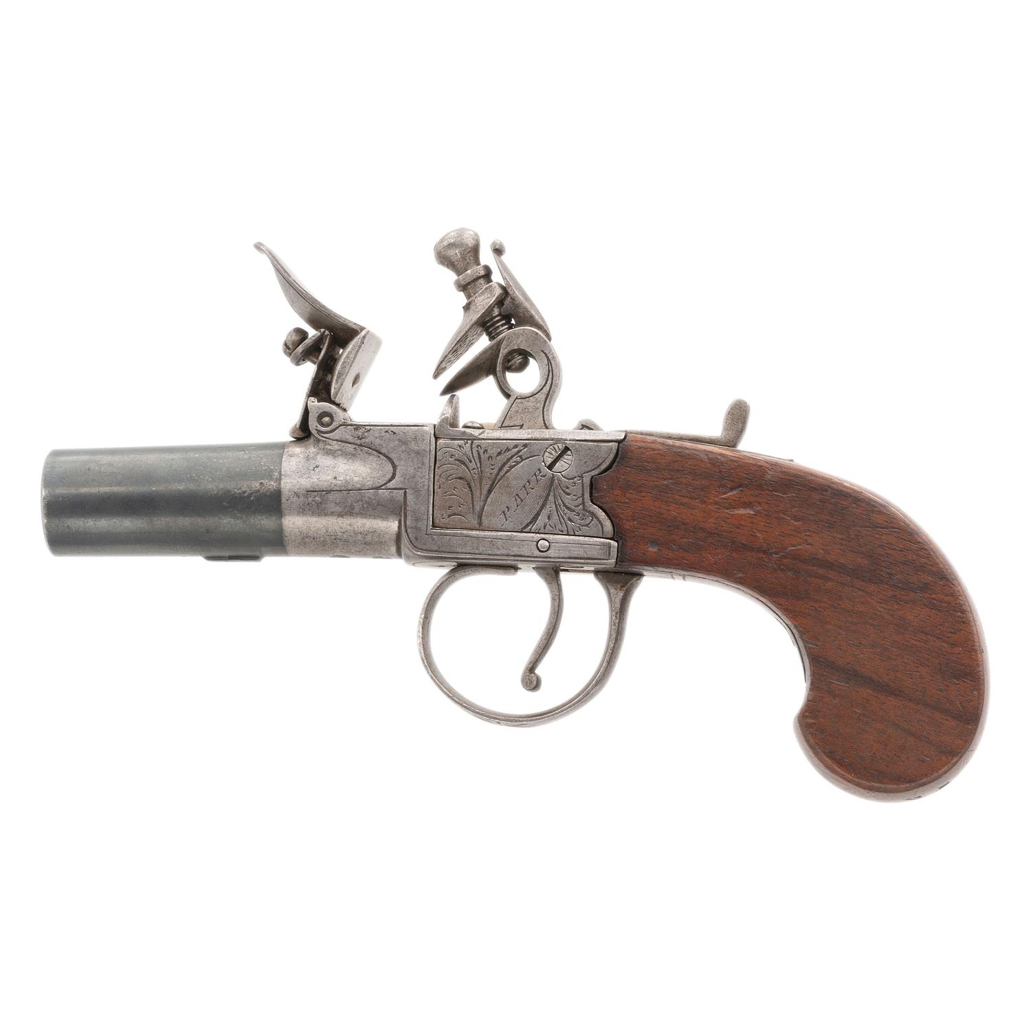 Box Lock Flint Turn-Off Pocket Pistol by Parr