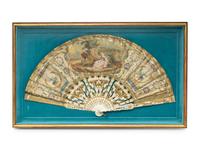A Continental Painted and Gilt-Decorated Fan