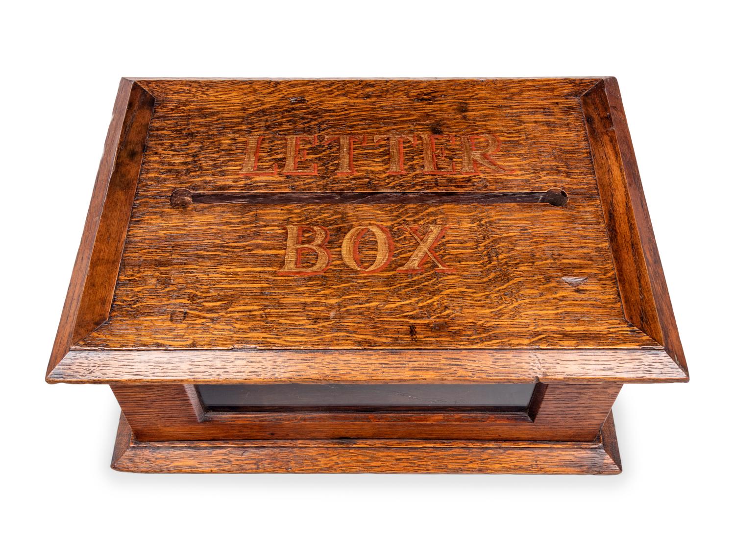 A Victorian Oak Letter Box