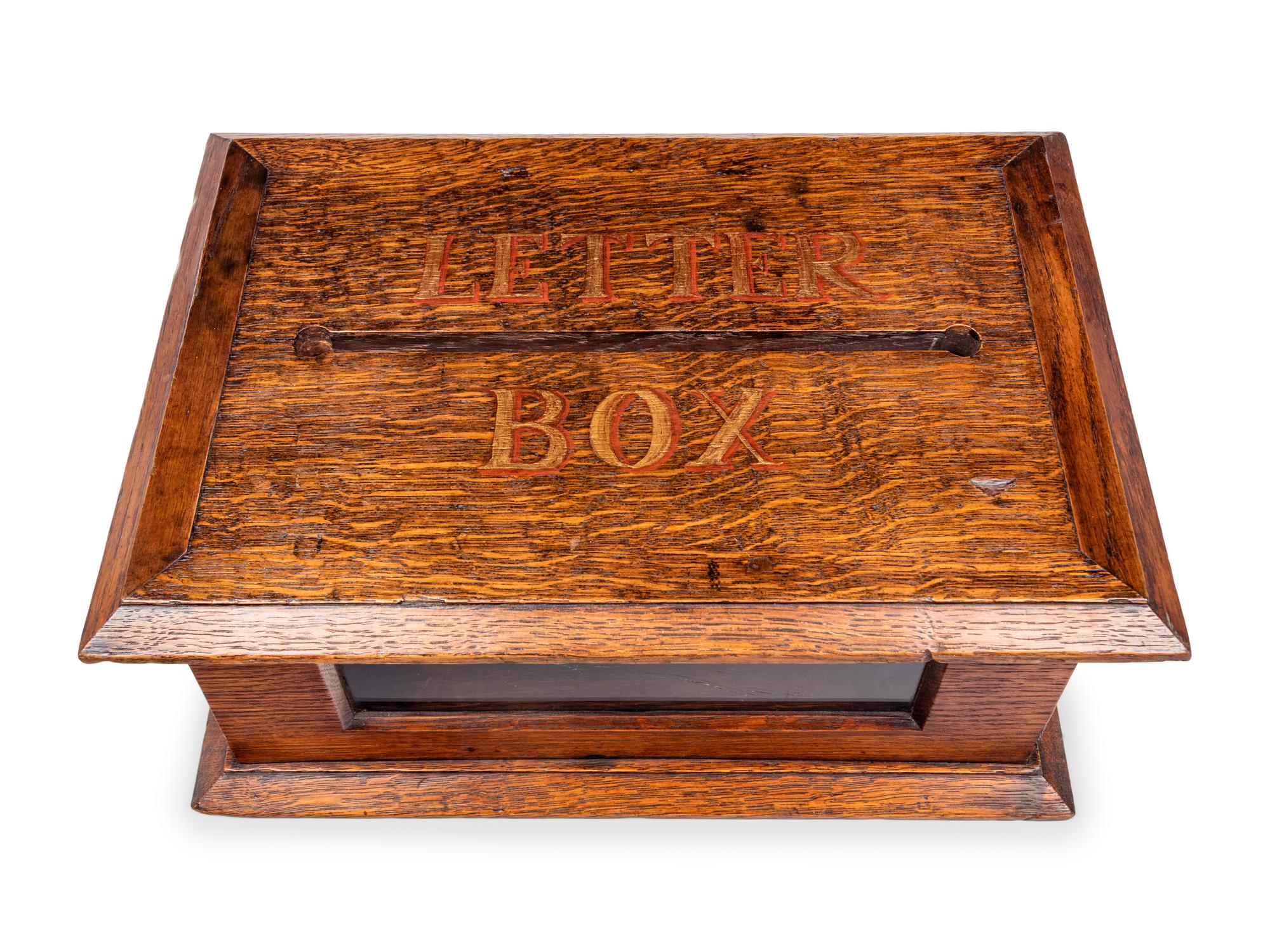 A Victorian Oak Letter Box