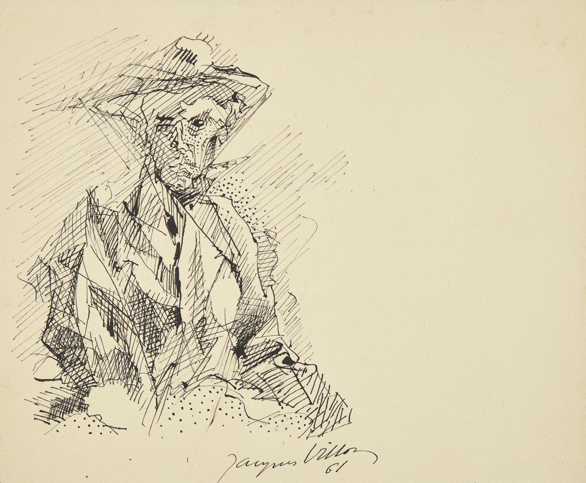 Jacques Villon (French, 1875-1963) — Portrait d'Homme (Autoportrait), 1961