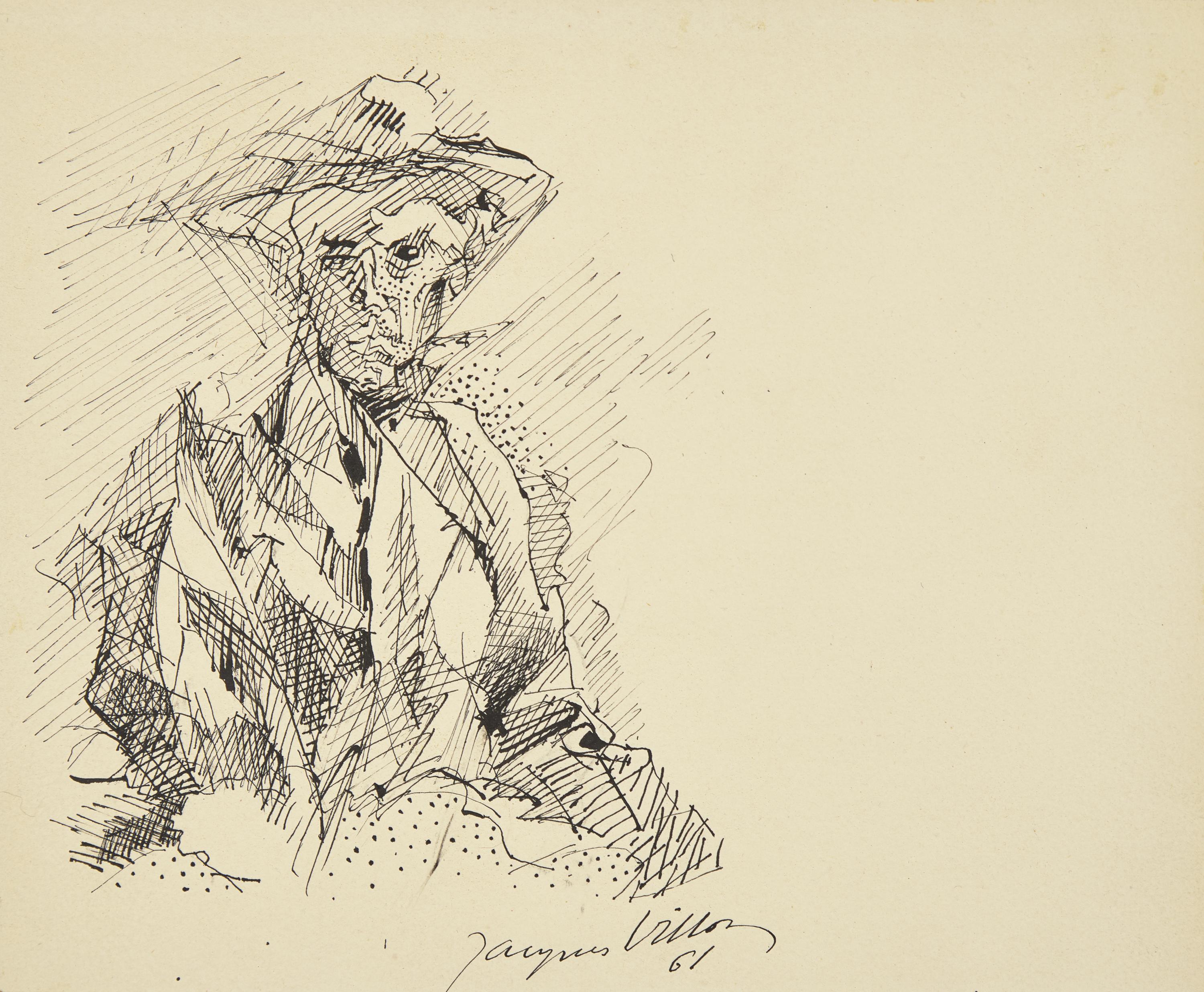 Jacques Villon (French, 1875-1963) — Portrait d'Homme (Autoportrait), 1961