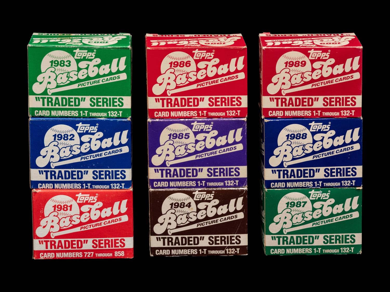 A Run of 1981-1989 Topps Traded Factory Sets