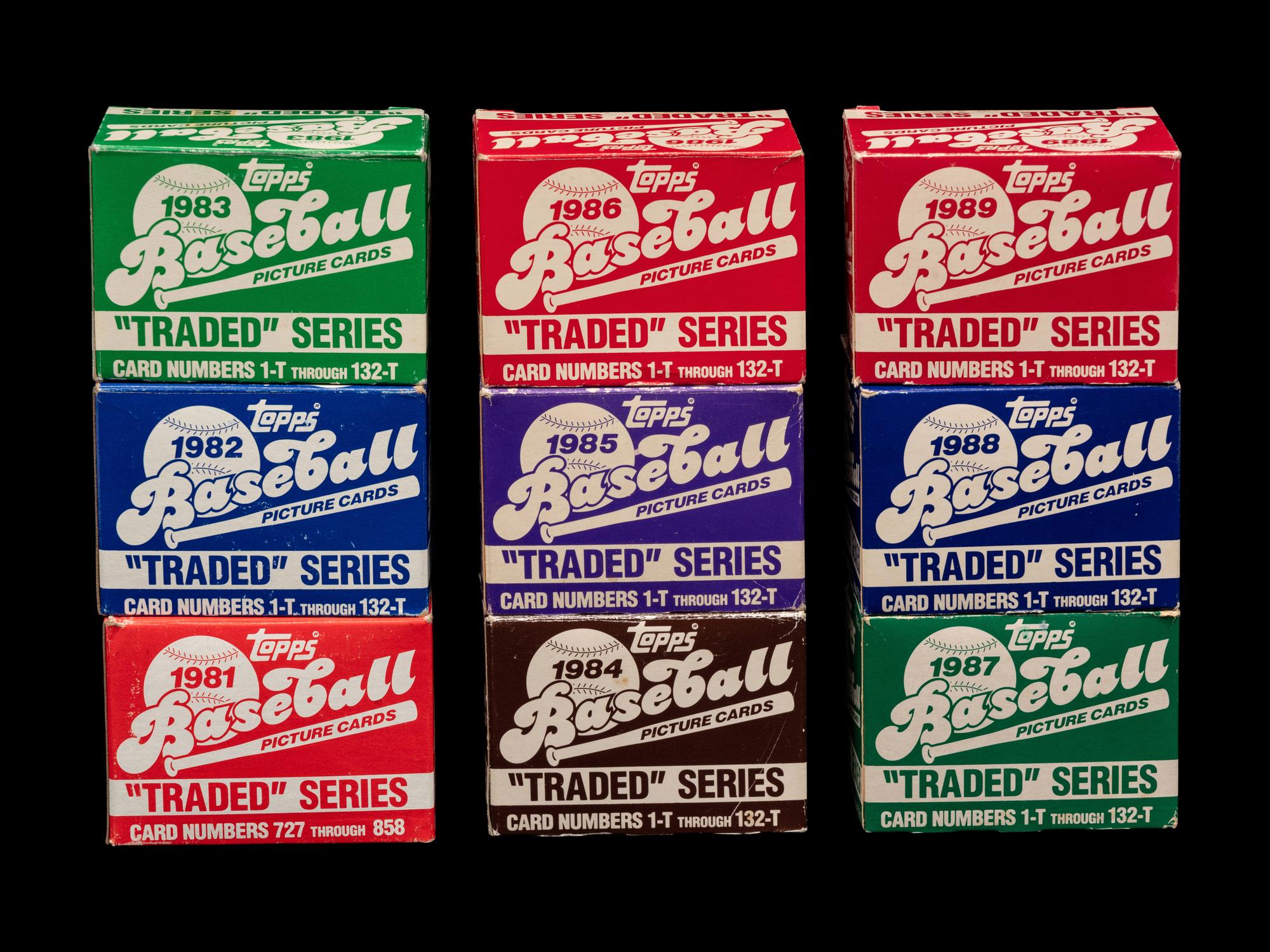 A Run of 1981-1989 Topps Traded Factory Sets