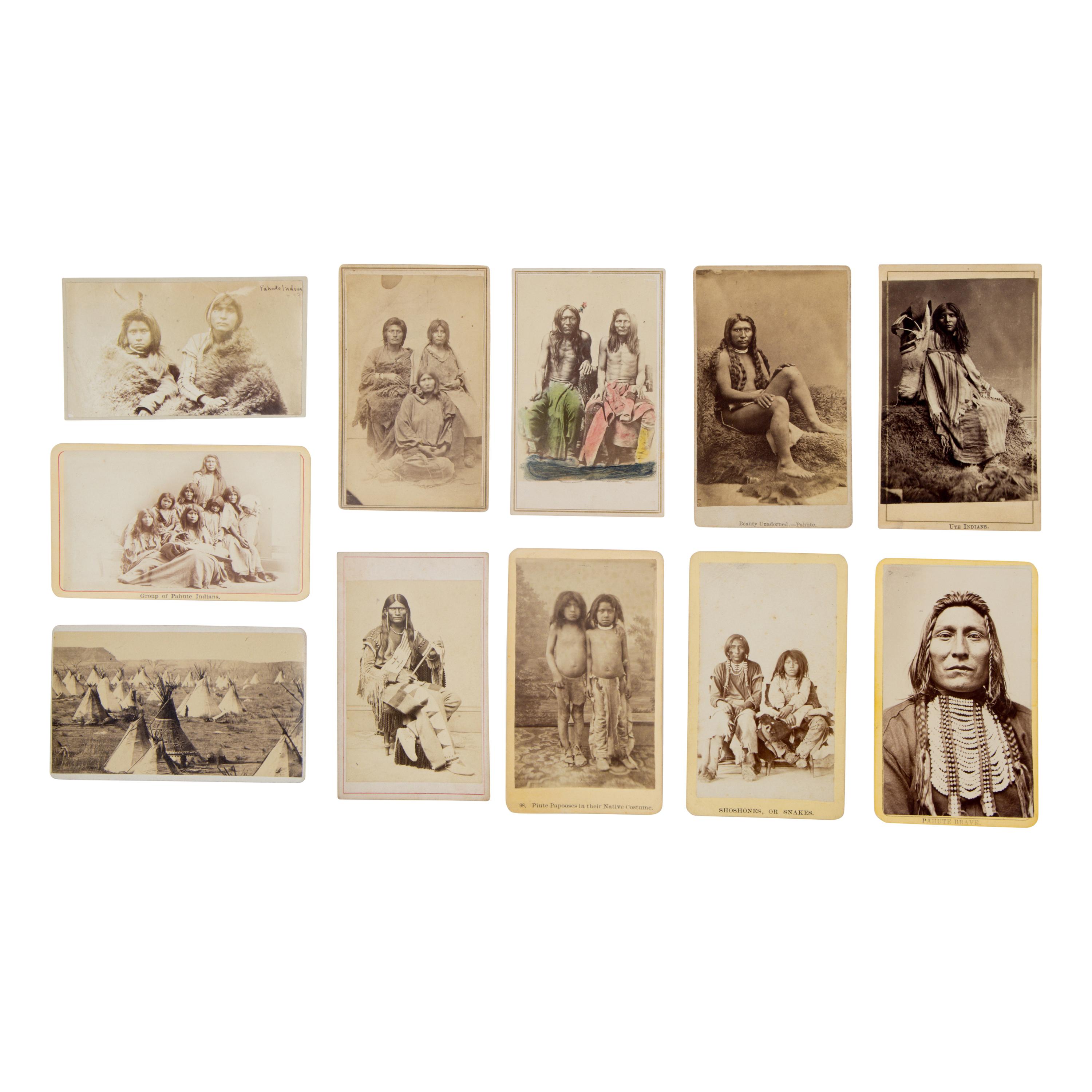 C.W. Carter AND C.R. Savage (English-American, 1832-1918 / English, 1832-1909) — Portraits of Ute, Paiute, Cheyenne, and Shoshone