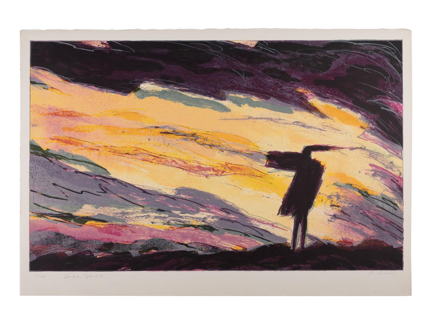 A Group of Four Abstract Works on Paper by 20th Century American Artists