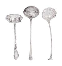 Two English Silver Ladles and an American Silver Ladle