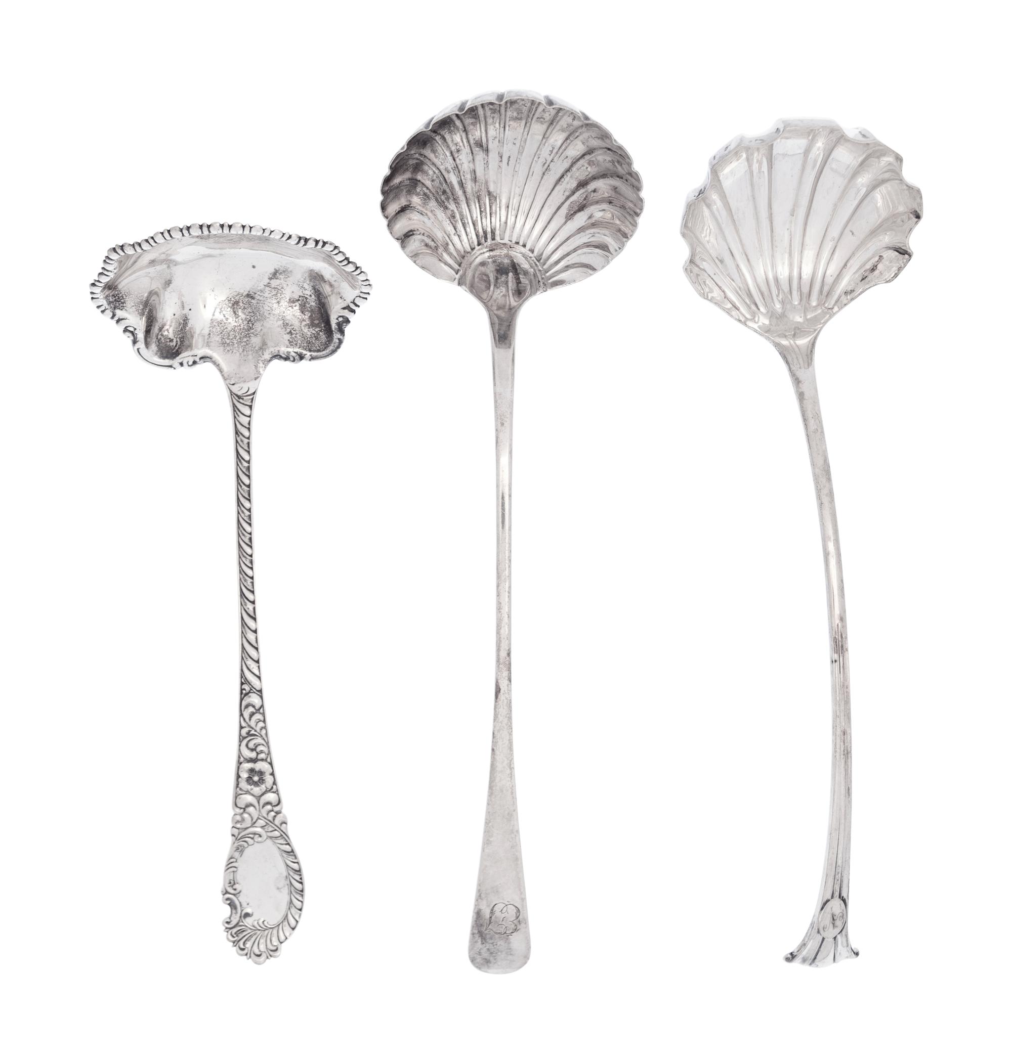 Two English Silver Ladles and an American Silver Ladle