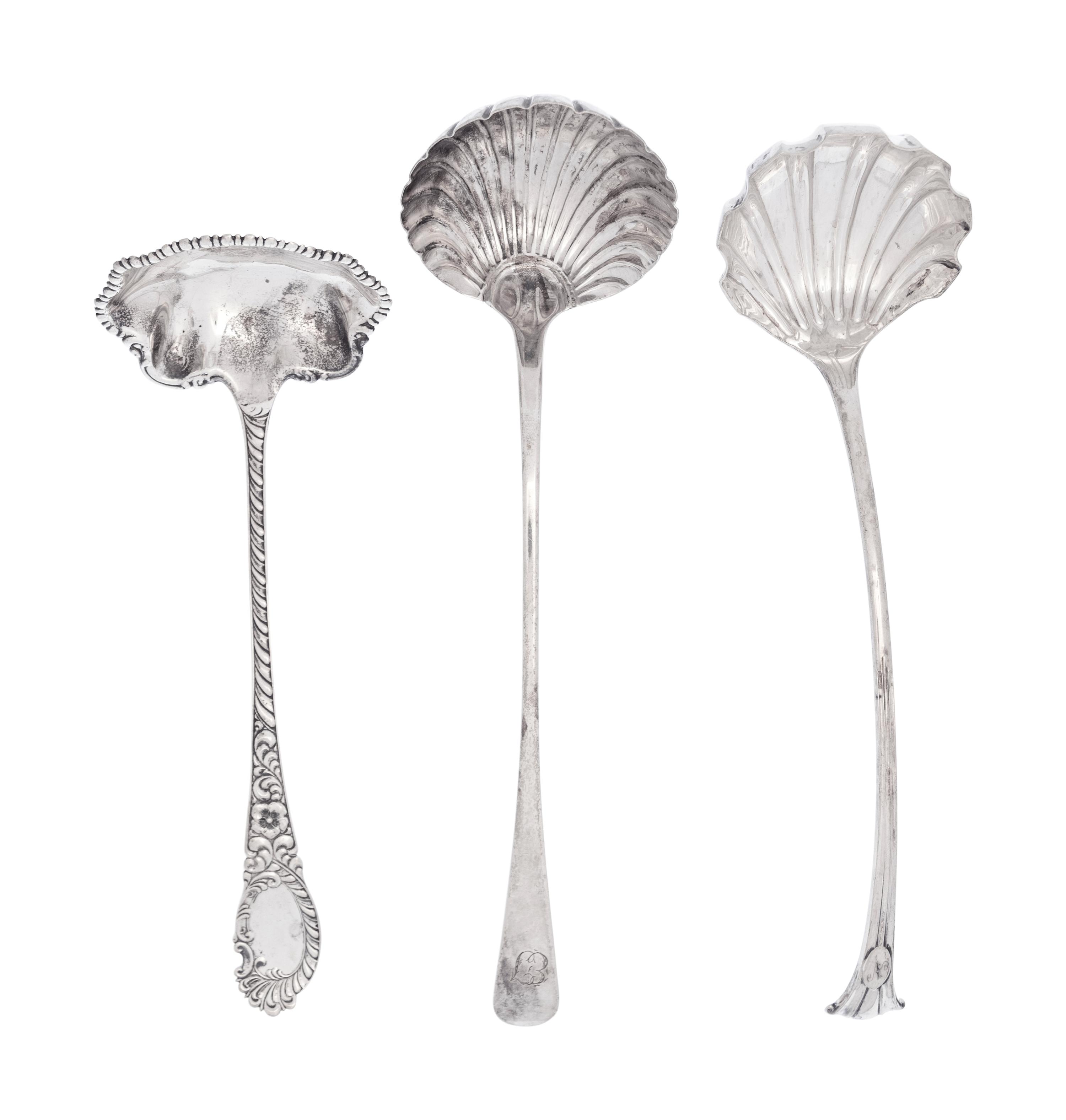 Two English Silver Ladles and an American Silver Ladle