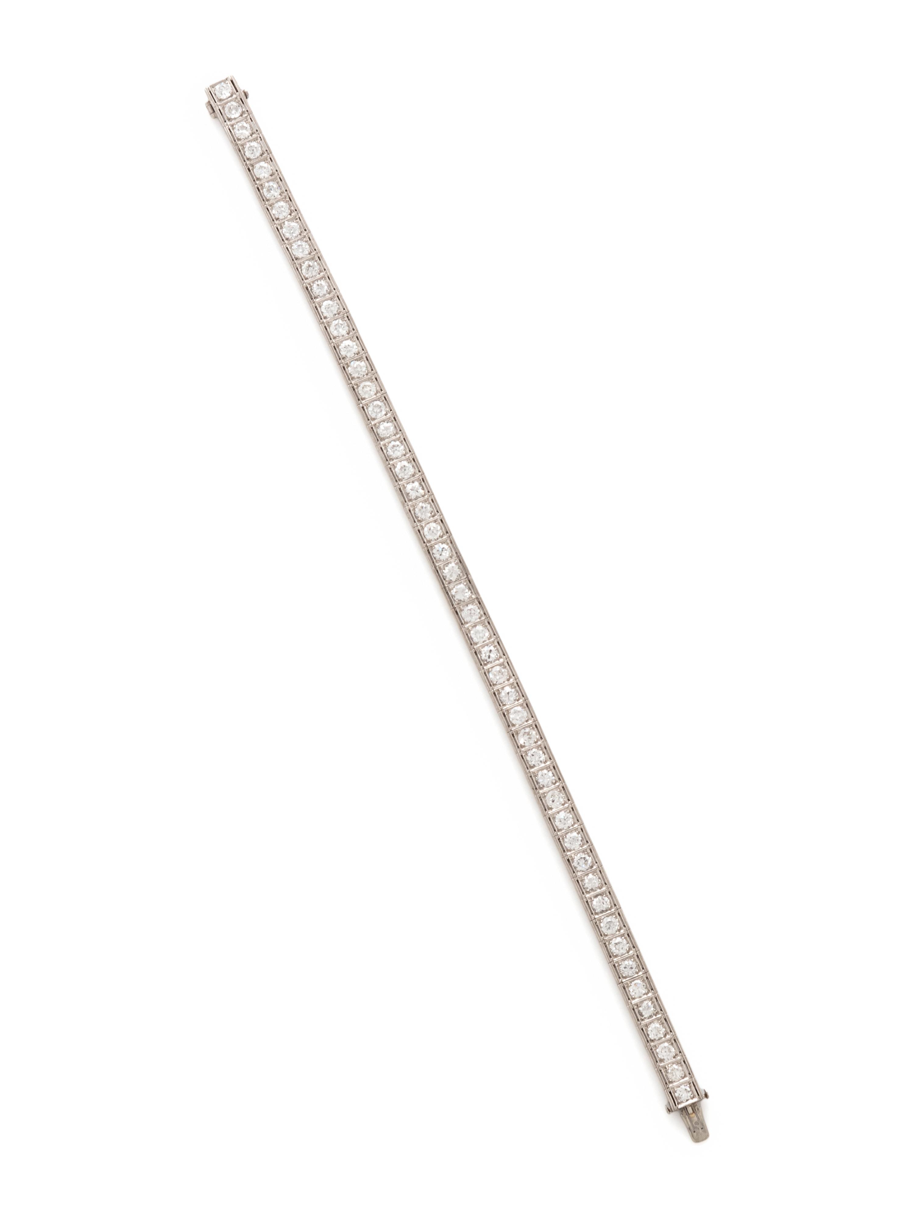 ART DECO, PLATINUM AND DIAMOND LINE BRACELET