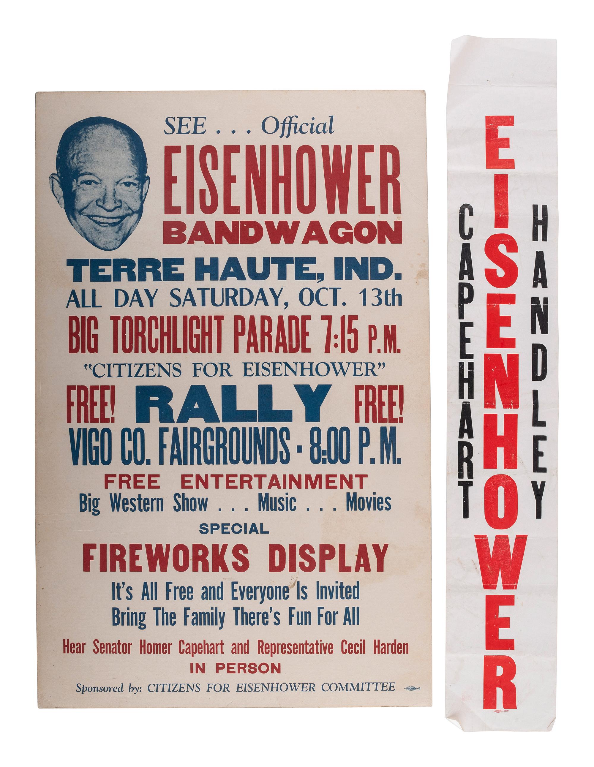 [EISENHOWER, Dwight D. (1890-1969)]. Campaign, inaugural, and presidential ephemera.