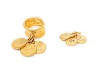 JEAN MAHIE, HIGH KARAT GOLD RING AND CHARM