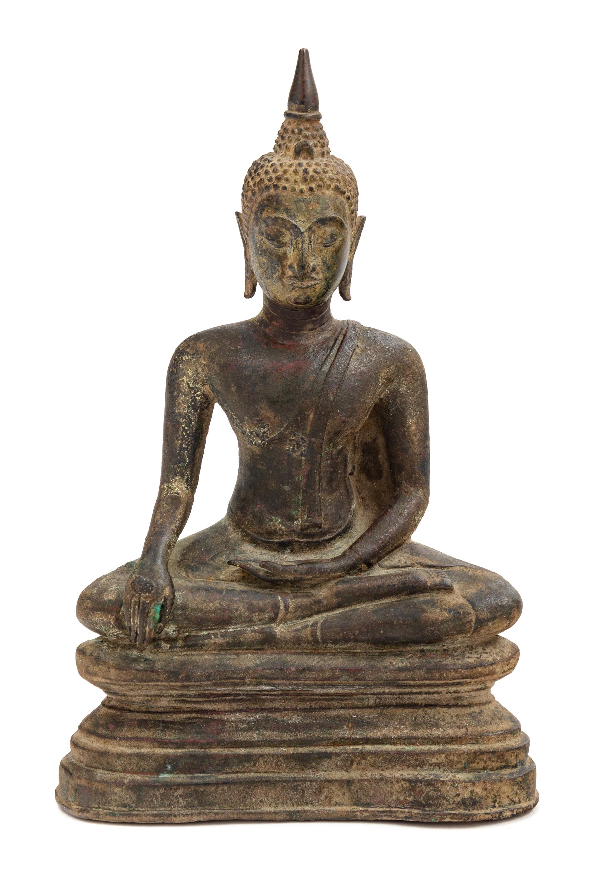 A Thai Bronze Figure of Buddha Height 9 1/2 inches. — 19TH CENTURY