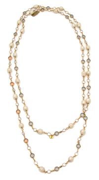 A Chanel Faux Pearl and Crystal Sautoir, 67".