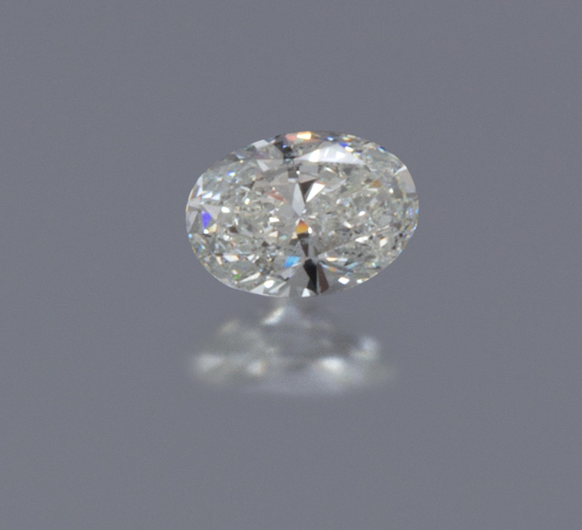 A 1.58 Carat Oval Brilliant Cut Diamond,