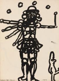Untitled (Clown Juggler) backed with Untitled (Head)