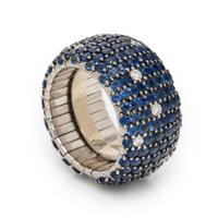 Zydo, Sapphire, Diamond, White Gold Flexible Ring