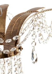 A Russian Gilt Bronze, Cobalt Blue and Clear Glass Chandelier