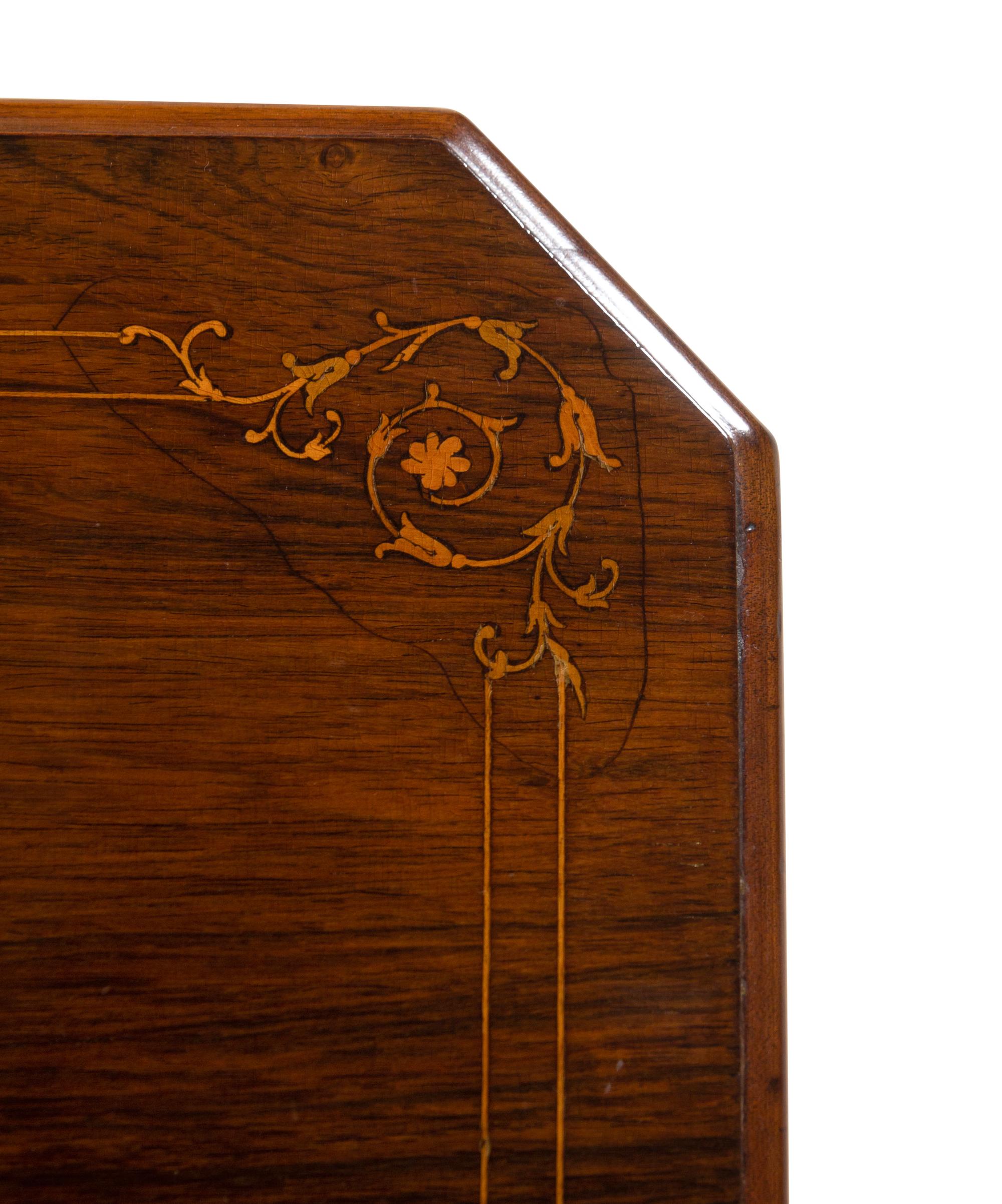 An English Rosewood and Marquetry Drop-Leaf Table