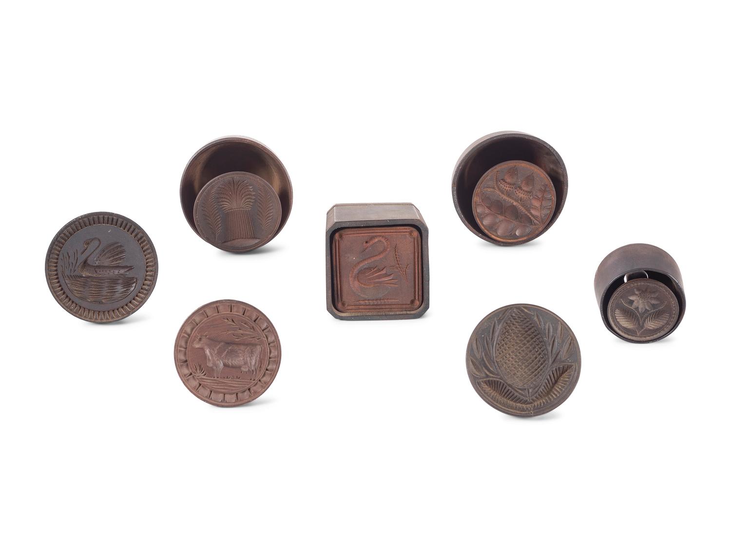 Seven Wooden Butter Molds