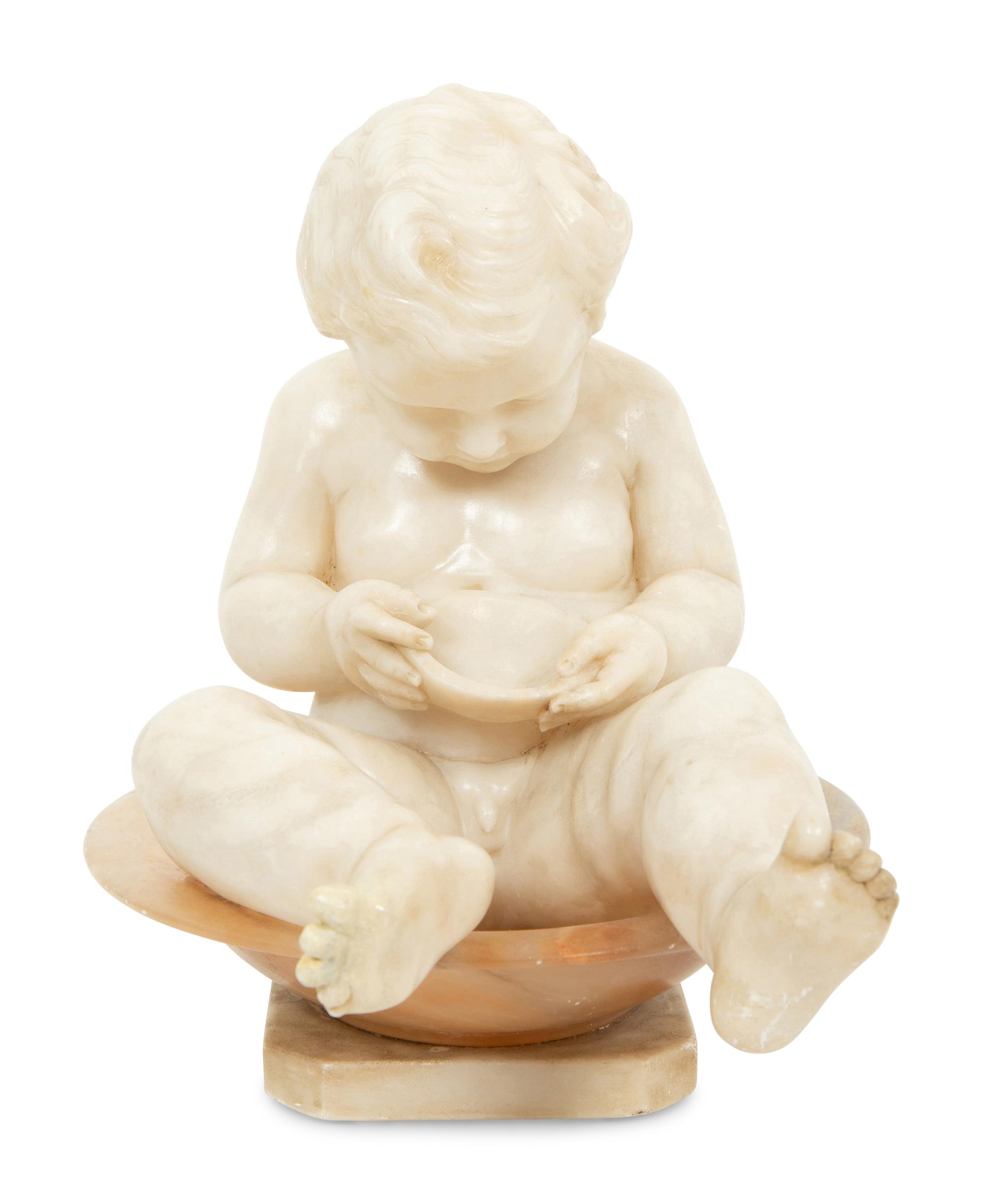 A Continental Alabaster Figure of a Child