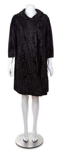 A Maximilian Black Broadtail Coat, No size.
