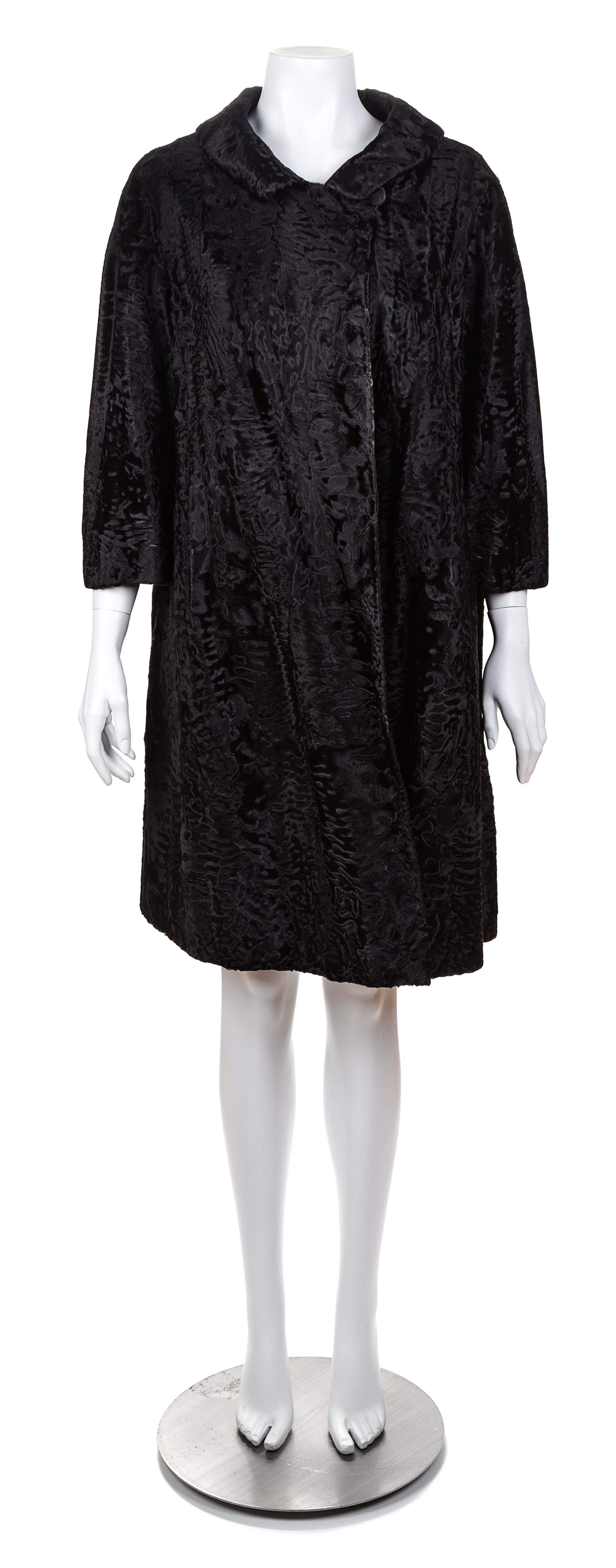 A Maximilian Black Broadtail Coat, No size.