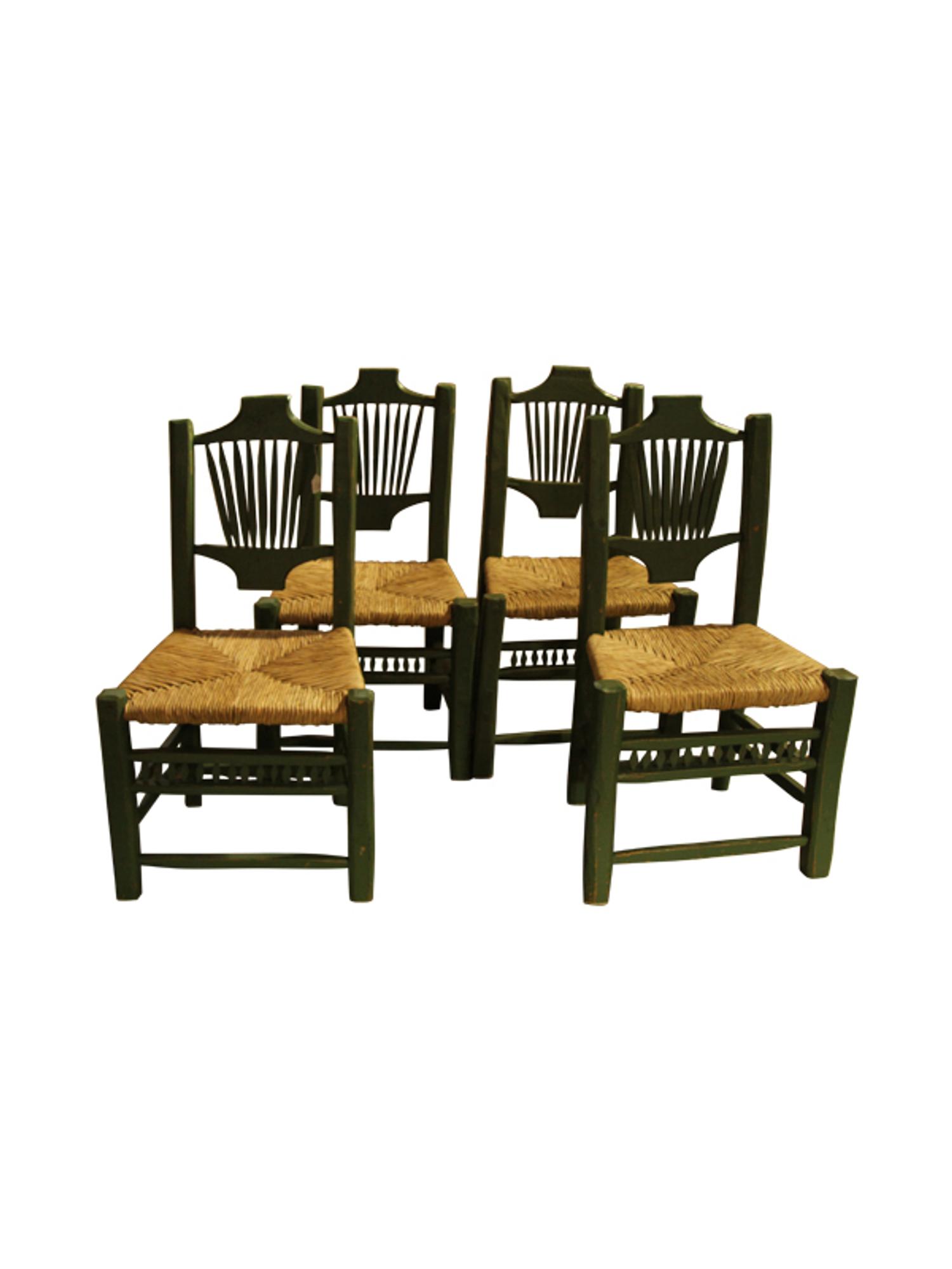 Four Painted Side Chairs Height 41 inches.