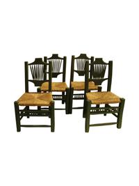 Four Painted Side Chairs Height 41 inches.