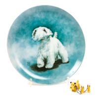 Two Sealyham Terrier Articles Diameter of plate 8 1/4 inches.