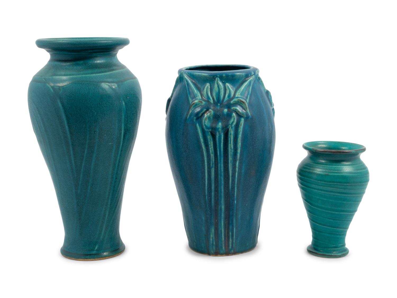 A Group of Contemporary Pewabic Pottery Vases