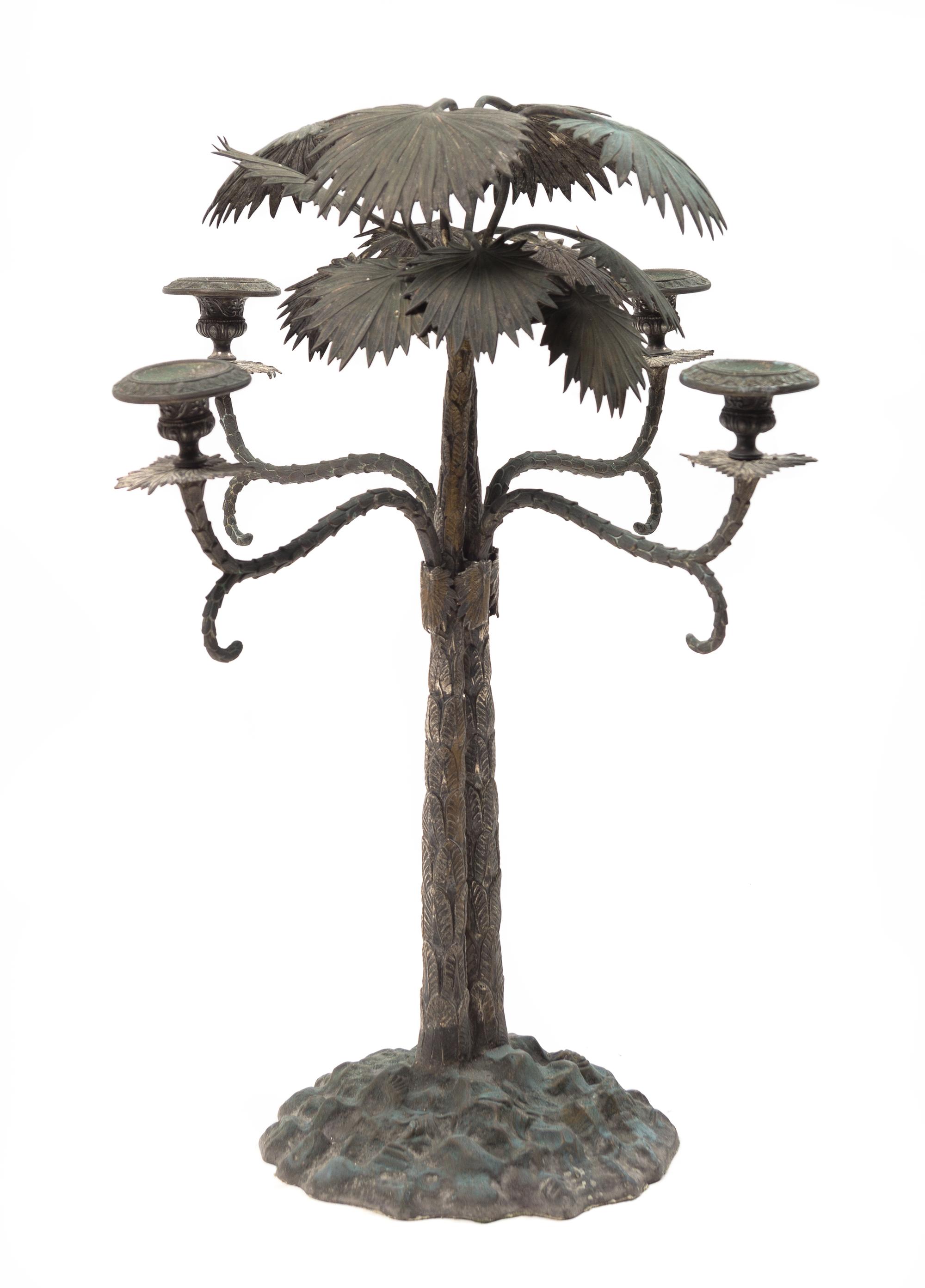 A Four-Light Metal Candelabrum Height 23 1/2 inches. — LATE 19TH CENTURY