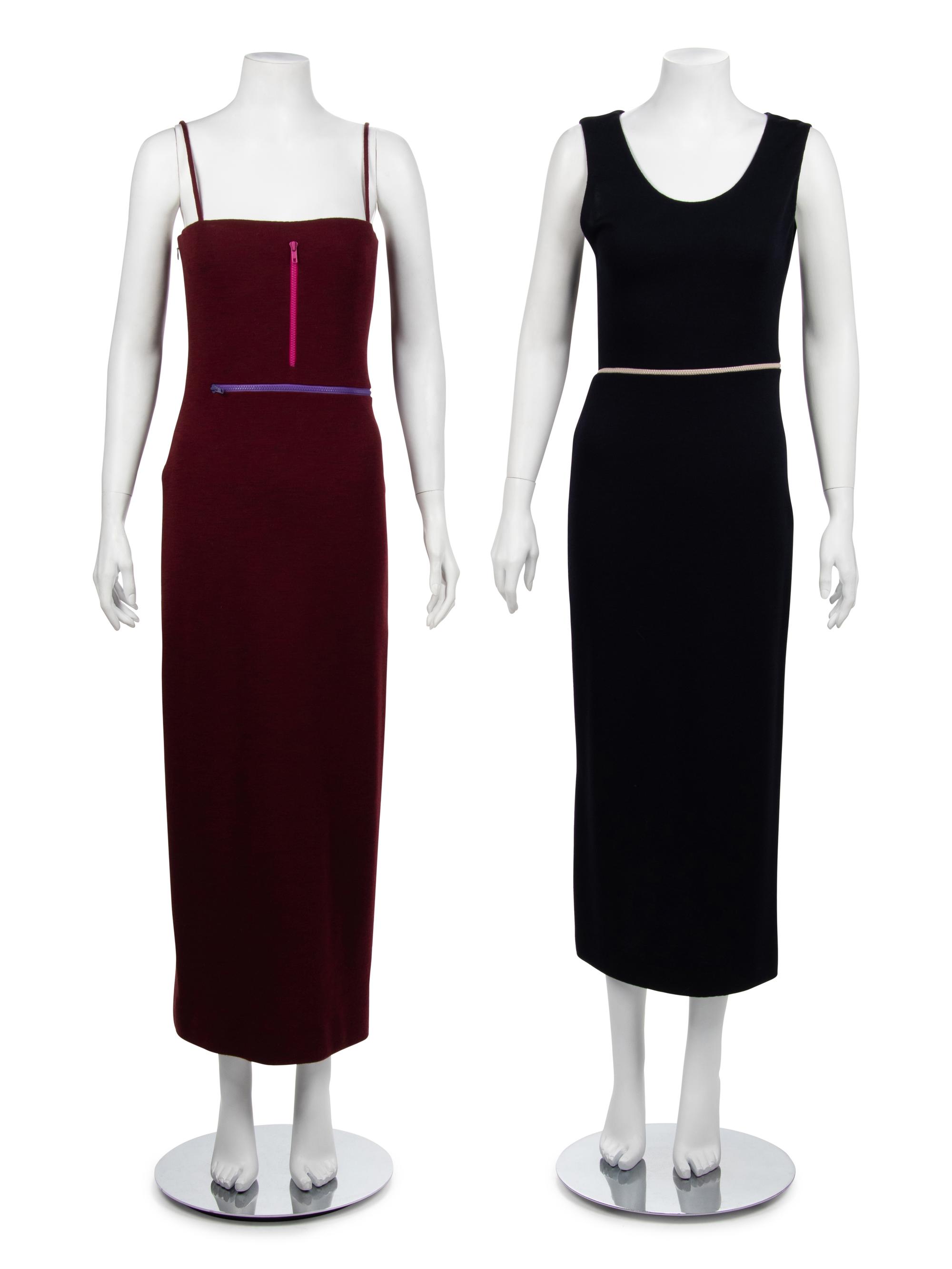 Two Geoffrey Beene Zipper Dresses, Spring 1999