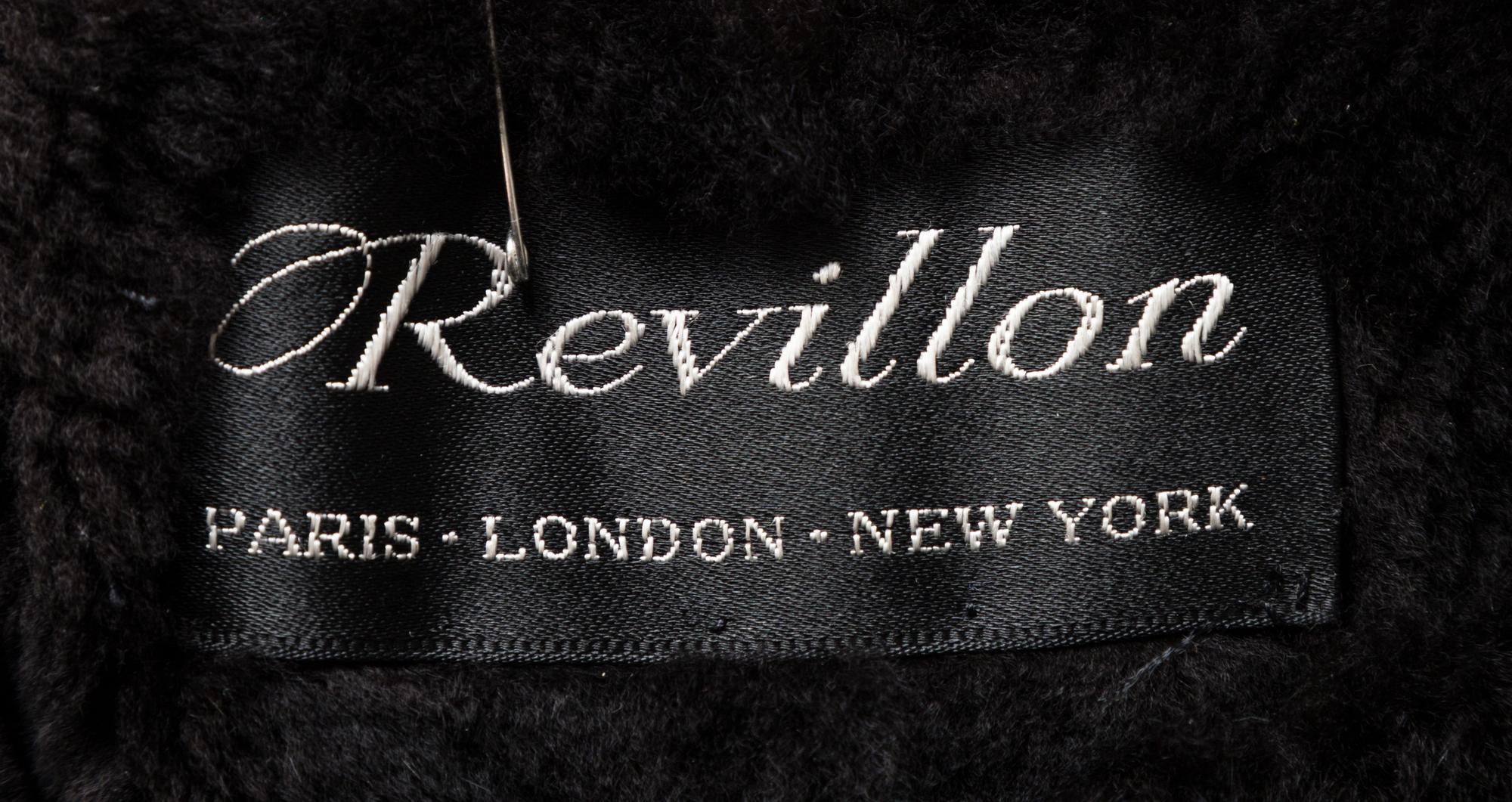 A Revillon Navy Satin Fur Lined Coat with Sable Trim, No size.