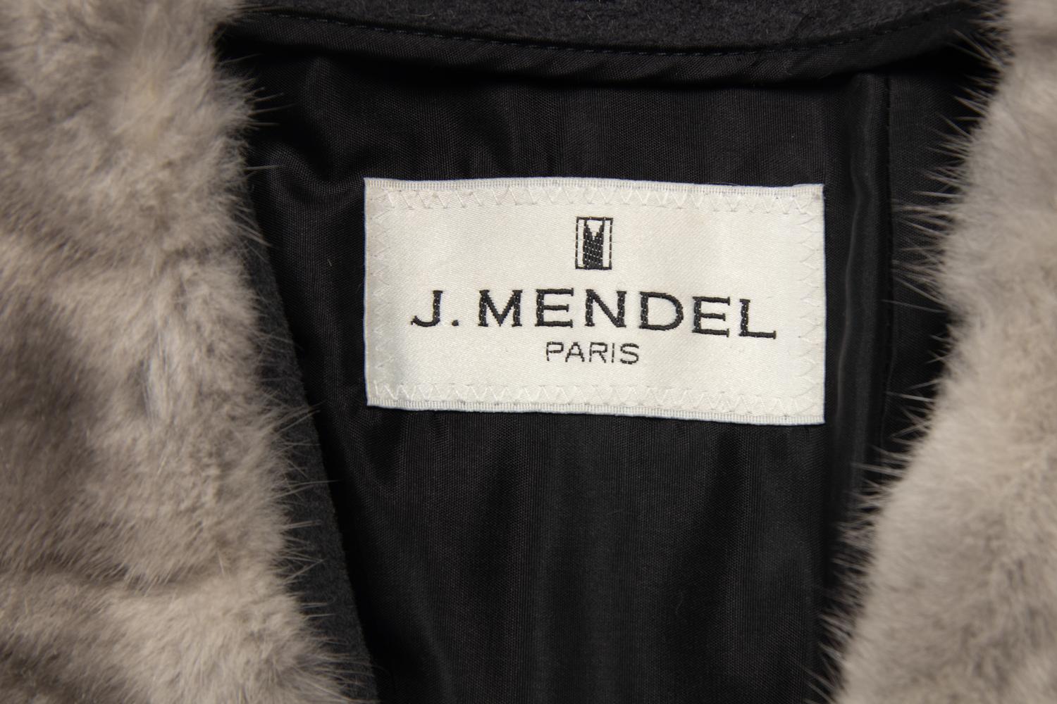 J. Mendel Wool Coat With Blue Iris Mink Fur Trim