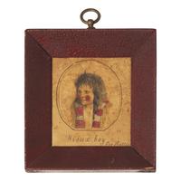 American School 19th Century, A Portrait Miniature of a Sioux Boy