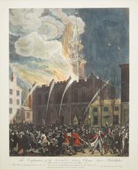 [Philadelphia] The Conflagration of the Masonic Hall Chestnut Street Philadelphia. which occurred on the Night of the 9th of March 1819...