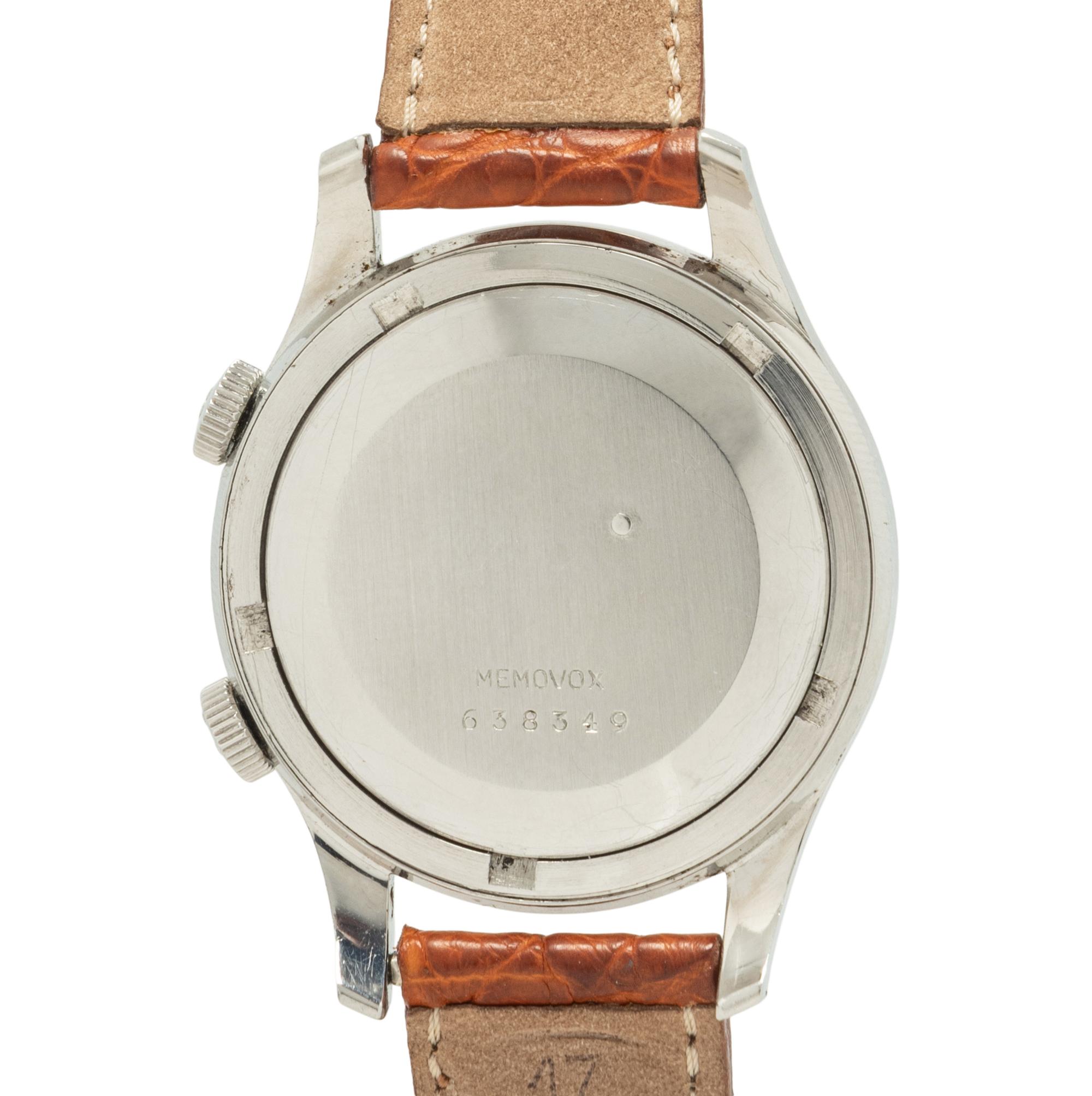 JAEGER-LECOULTRE, STAINLESS STEEL 'MEMOVOX' ALARM WATCH