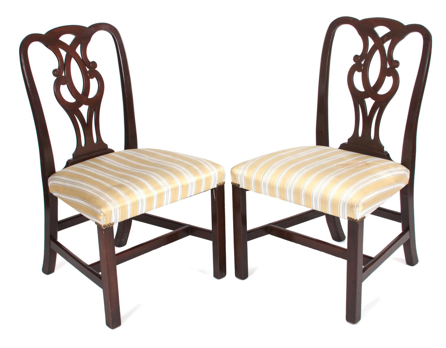 A Pair of English Chairs Height 37 1/4 inches.