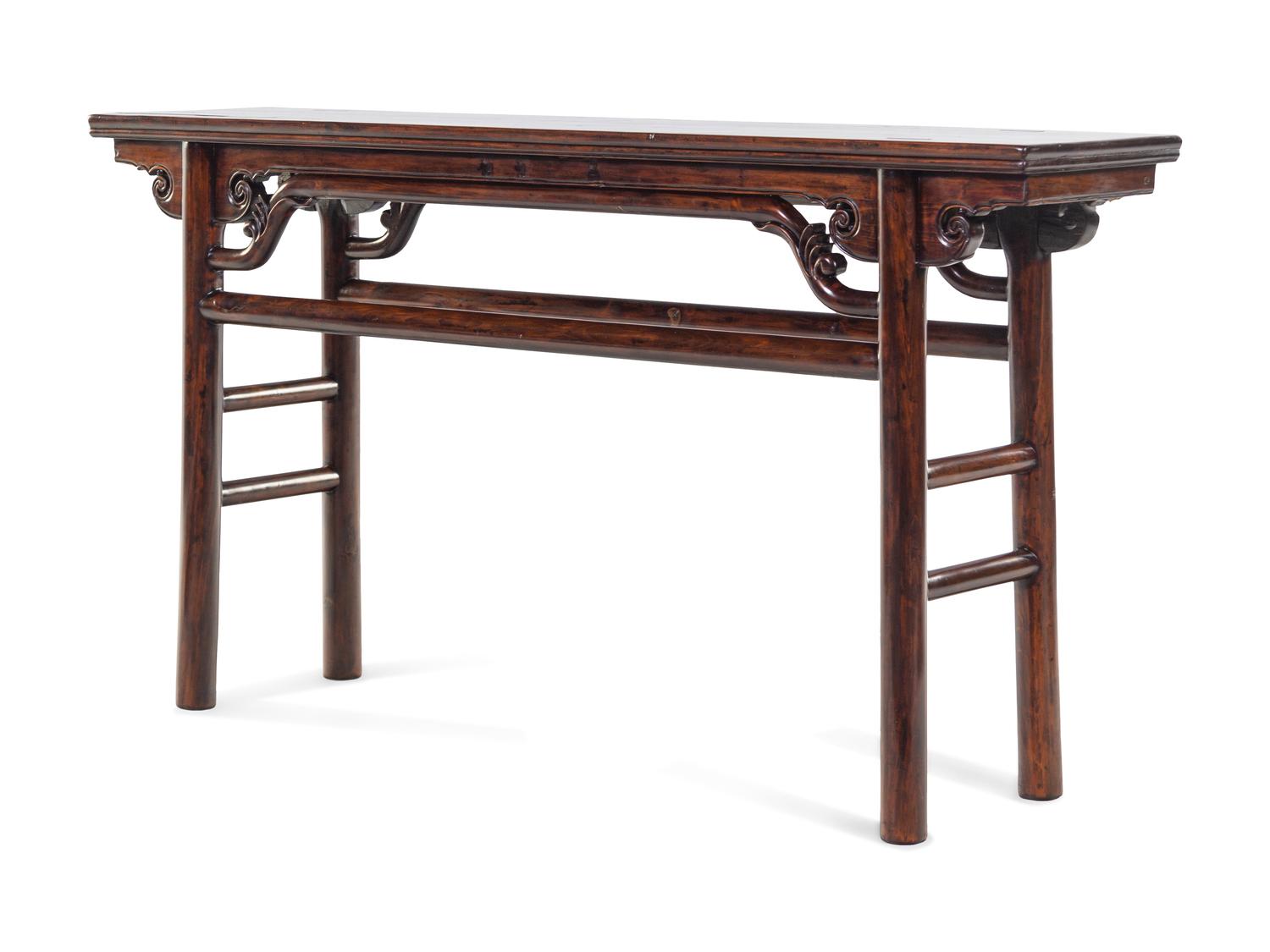 A Carved Nanmu Scroll Table
