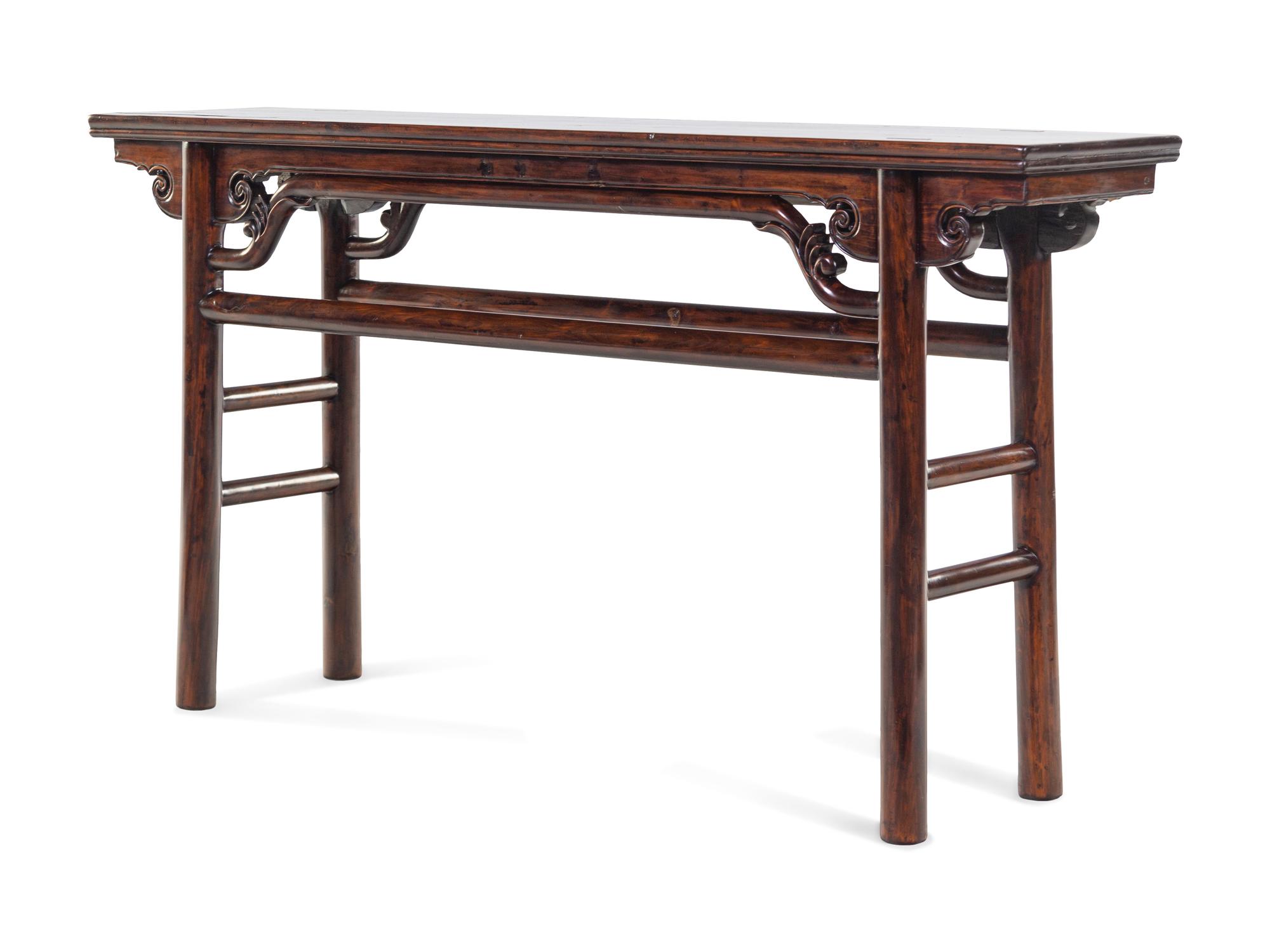 A Carved Nanmu Scroll Table