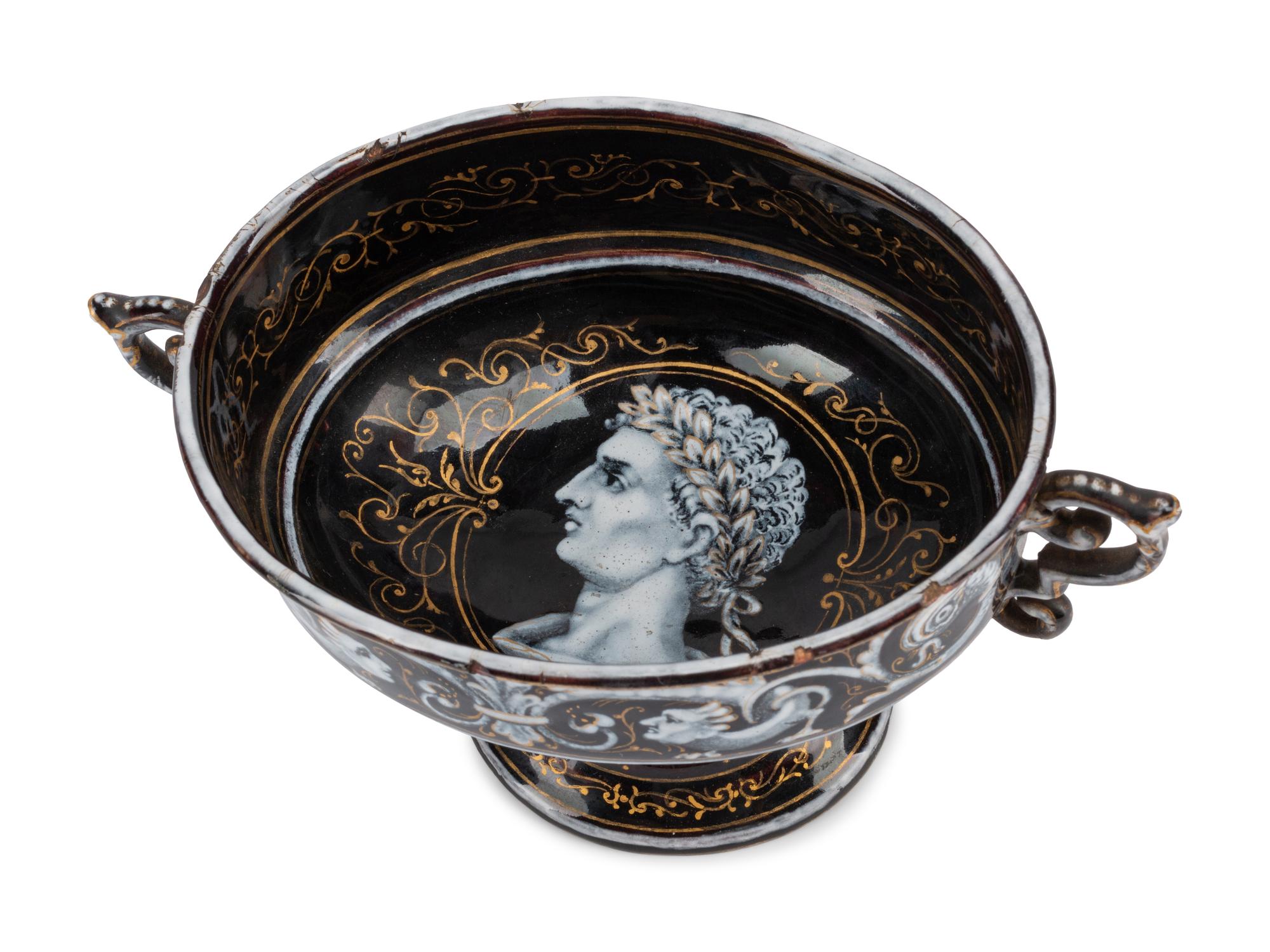 A Continental Enameled Copper Cup