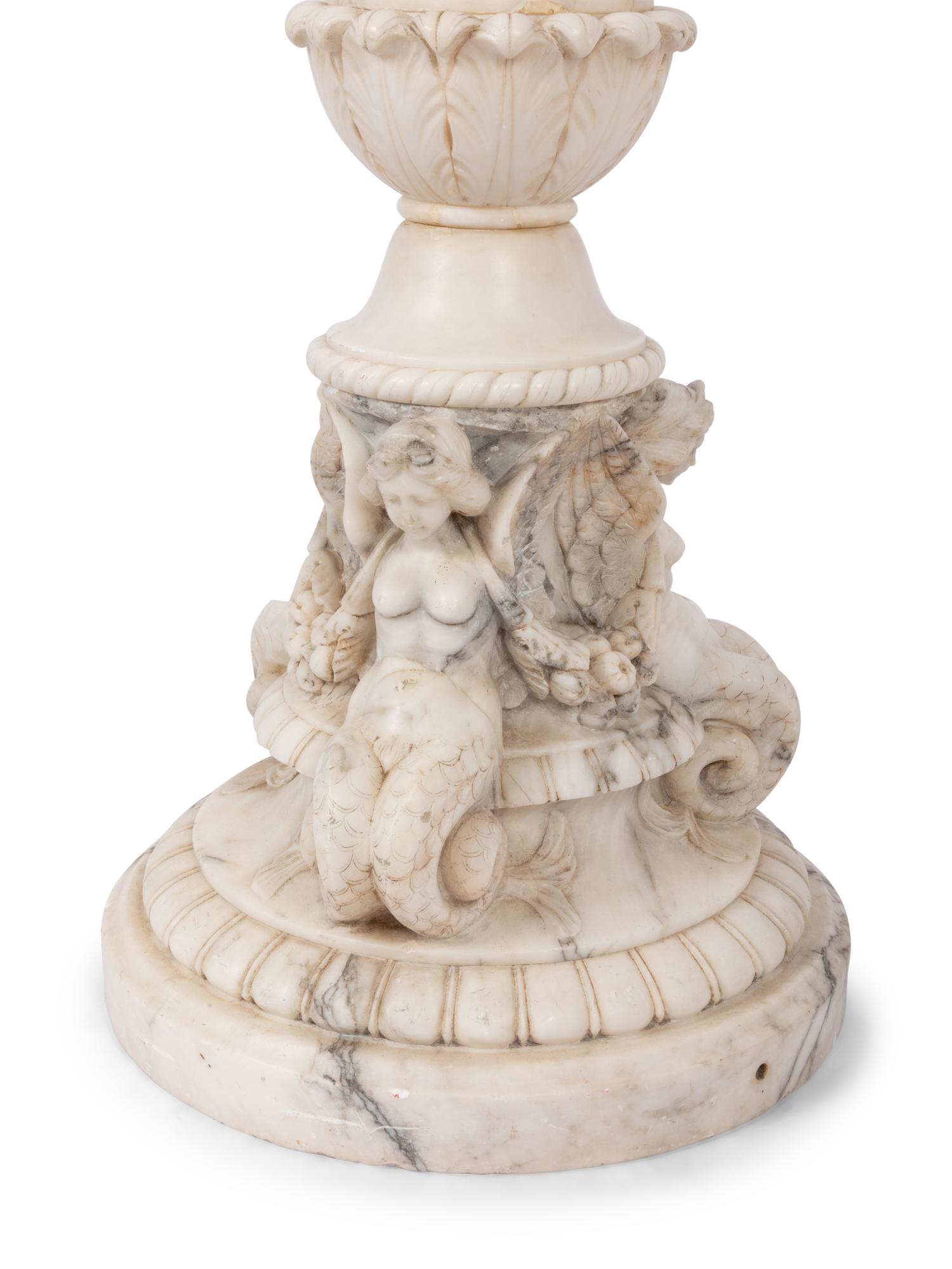 A Continental Carved Marble Jardinière or Torchère