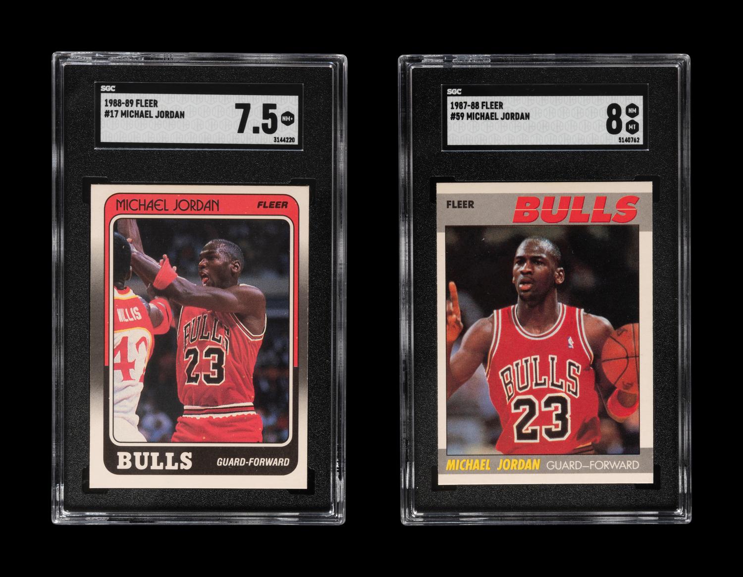 A Group of 1987-88 and 1988-89 Fleer Michael Jordan Basketball Cards,