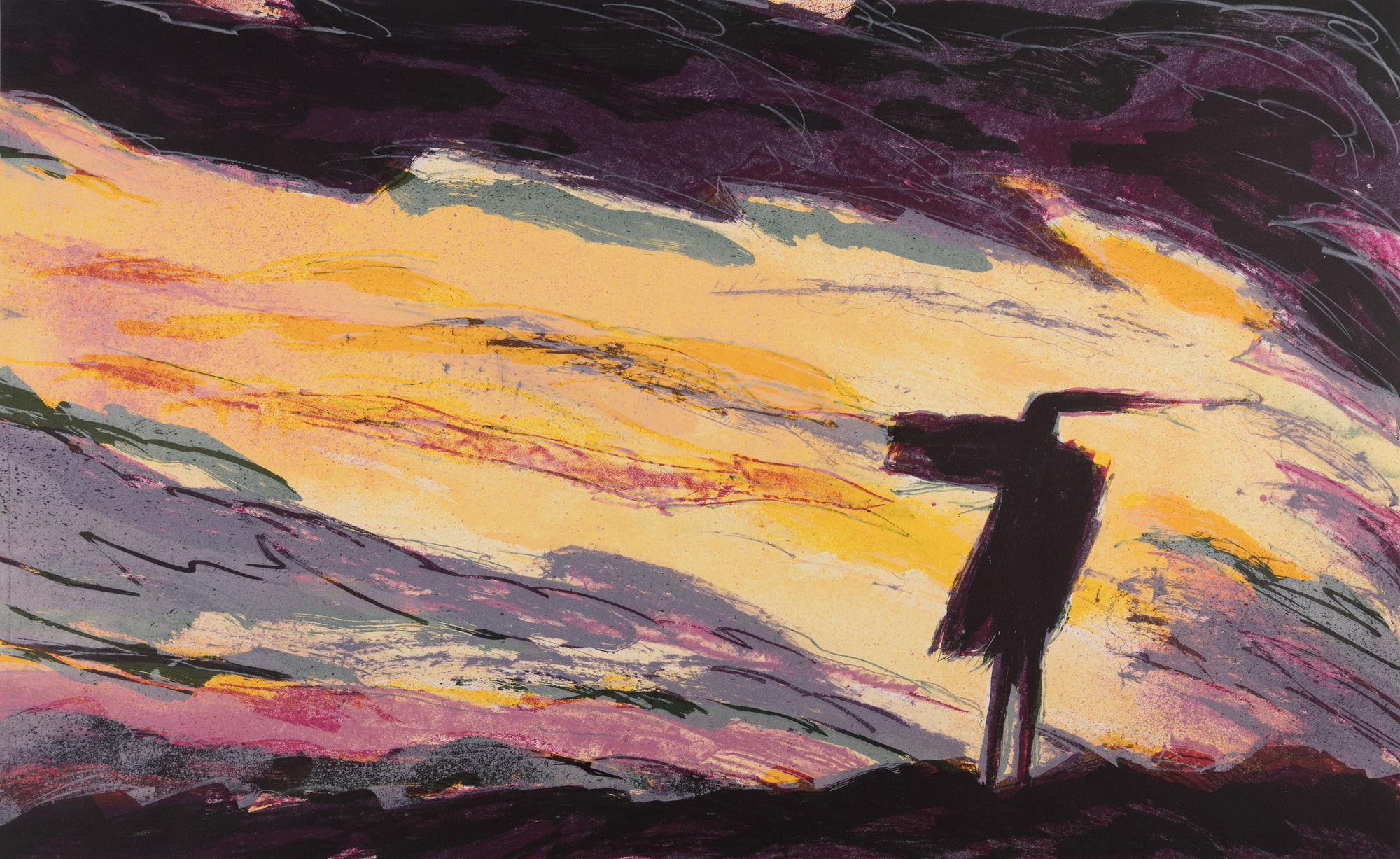 A Group of Four Abstract Works on Paper by 20th Century American Artists