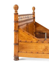 A Faux Bamboo and Maple Bed and Side Tables