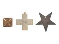 [MILITARIA]. Three Corps badges, one inscribed "Co. D, Dead Shot."